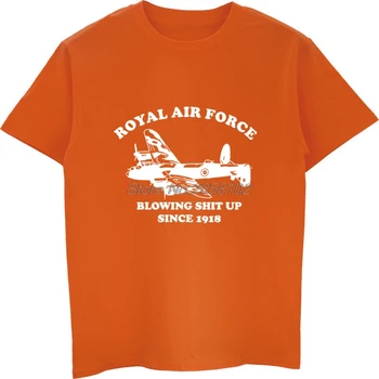 Mada Karšto Karališkųjų Oro Pajėgų Raf Lancaster Pučia Nuo 1918 Vyrai T-shirt Cool Šukuotinės Medvilnės Tees Marškinėliai Harajuku Streetwear