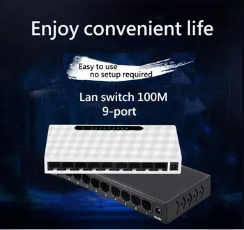 9-port lan 100M switch poe switch RJ45 10/100Mbps LAN tinklo Hub Smart Tinklo Mini 9-Port Fast Auto MDI/MDIX Smart Desktop