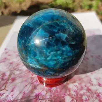 5-6cm Gamtos mėlyna apatite akmens srityje kristalų reiki healing kamuolys