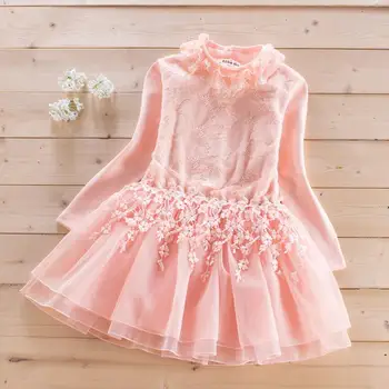 Vaikai suknelės mergaitėms 2019 m. mergytę drabužių rudens visiškas kratinys suknelė mergaitėms, vaikams, siuvinėjimas, gėlių akių vaikams drabužių