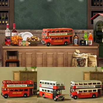 Londono Dvigubo Sluoksnio Autobusų Miniatiūriniai Modelio Automobilių Figūrėlės Namų Puošybai Vaikų Žaislai Handcrafts Nuotrauka Rekvizitai Ornamentu