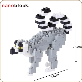 Kawada Nanoblock NBC-166 Žiedo Uodega Lemur Mini Serijos 130 Vienetų Naują Diamond Blokai Kūrybiniai Žaislai Vaikams