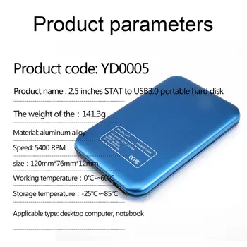 SSD Talpyklos USB3.0 SSD Išorinį Kietąjį Diską Atveju Didelės Spartos SSD Paramos UASP500GB 1 TB 2TB Mobiliojo Ratai