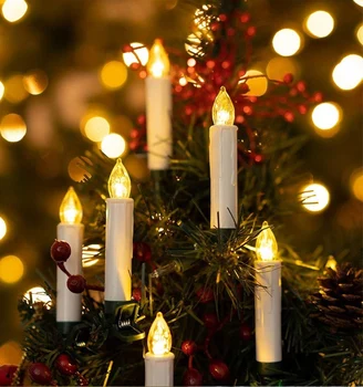 Kalėdų LED Elektroniniai žvakių Šviesos Flameless Nuotolinio Valdymo Lempos Vestuvių, Gimtadienio, Vakarienės Apšvietimo Namų Puošybai