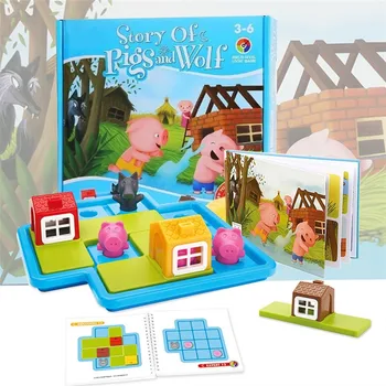 Smart Hide&Seek stalo Žaidimai Tris Mažai Piggies 48 Iššūkis Tirpalu Žaidimai, IQ Mokymo Žaislai Vaikams Oyuncak Dovanos