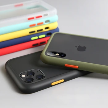 Xilecaly antidetonaciniai Šarvai Atveju iPhone, 11 Pro 7 8 Plius XR XS Max Skaidrus Silikoninis Telefono Atvejais Matinis Sunku Galinį Dangtelį Rubisafe