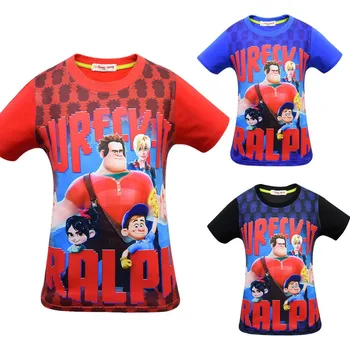 Naujas Ralph Pertraukos Interneto: Wreck-It Ralph 2 berniukai, T-marškinėliai trumpomis rankovėmis, vaikams cosplay kostiumas