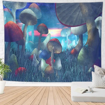 Miško grybų namas gobelenas sienos, kiliminė danga, psychedelic wandtapijt bohemijos sienos kabo antklodė