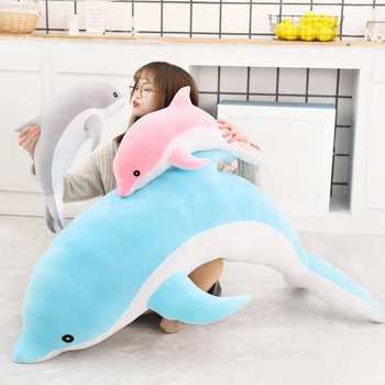 1pc 25-130cm minkštas big blue rausva pilka Delfinų Pliušiniai Žaislai Įdaryti Lėlės Gyvūnų Pagalvę Kawaii gyvūnų Pagalvę Vaikas Žaislas miega pagalvė