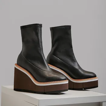 ASUMER 2020 nauji batai moterims, suapvalinti tne rudens-žiemos batai platformos pleištai batai ponios prom batai