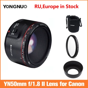 YONGNUO YN50mm F1.8 II didelę Diafragmą Auto Fokusavimo Objektyvas Canon,Mažas Objektyvas Bokeh Efektas Objektyvas EOS 70D 5D2 5D3 DSLR Fotoaparatas