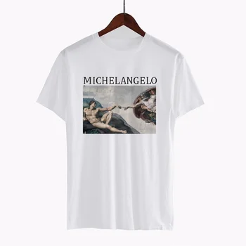 Hahayule-JF Mikelandželas Cappella Sistina Marškinėlius Harajuku Mikelandželas, T-marškinėliai, Unisex marškinėliai Medvilniniai marškinėliai Atspausdintas T-shirt