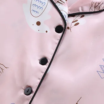 Vasarą Mergina Pižama Vasaros trumpomis Rankovėmis Vaikų Nustatytas Mergina Sleepwear Rinkiniai Animacinių filmų Lokys Medvilnės Pižama Suit9