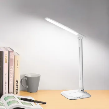 USB Įkrovimo LED Stalo lempa 7W šviesos srautą galima reguliuoti Stalo lempa Spalvos Temperatūra Reguliuojama Touch Jutiklių-Kontrolės Tyrimas Skaitymo Knyga šviesa