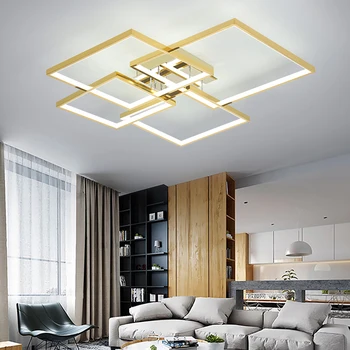 Šiuolaikinių LED Lubų Šviesos gyvenamojo kambario, Valgomojo, Miegamojo luminarias para teto Chromo/Aukso spalvos AC90-260V Apšvietimui Žibintas Šviestuvas