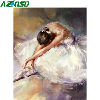 AZQSD 5D Diamond Tapybos Baleto Mergina Visiškai Rinkiniai 