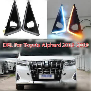Automobilių 1Pair LED Dienos Veikia Šviesos Toyota Alphard 2018 2019 Geltona Posūkio Signalo Relės Vandeniui 12V Priešrūkinis Žibintas DRL
