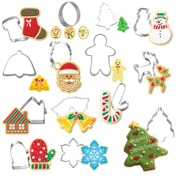 Luyou 14pc/set Kalėdų Cookie Cutter Nerūdijančio Plieno Sumažinti Saldainių, Sausainių kepimo Formą Kepimo Įrankiai Kalėdų Tema Kirtimo Formų FM1749