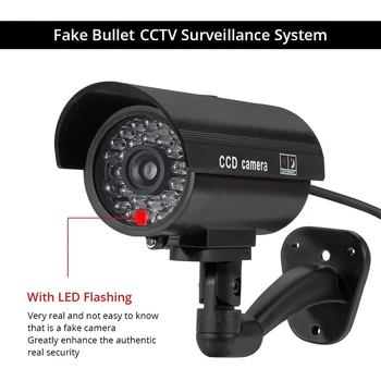 Pranešk apie netikrą Kamera Manekeno CCTV Kameros Kamera, Lauko, Patalpų Vandeniui 2vnt AAA baterijos IR LED Blykstė, Raudonų Led Vaizdo Stebėjimo Kameros