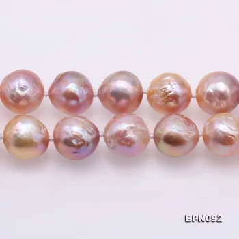 JYX Spalvotų Baroko Gėlavandenių Perlų 13-kaip 14mm Gėlo vandens Dirbtiniu būdu išauginti Natūralius Įvairių spalvų Baroko Perlas Karoliai 18