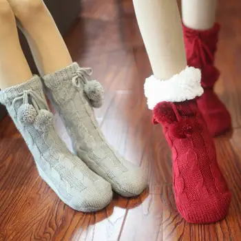 Aukštos kokybės Žiemos Kalėdų kojinės suaugusiųjų grindų kojinės sustorėjimas moterų neslidūs šilumos animacinių filmų dovana megzti vilnos kojinės