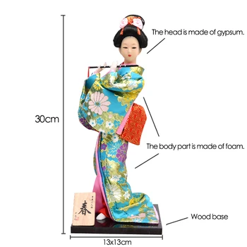 30cm Tradicinis Japonų Geiša Figūrėlės Statulos Japonijos Kimonos Lėles, Papuošalus, Namų Restoranas Darbalaukio Dekoracija Dovanos