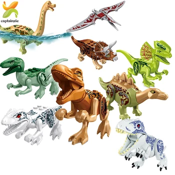 205pcs Dinozaurų Modelio Duomenys Gyvūnų Blokai Juros periodo Raptor Tyrannosaurus Triceratopsas Ištirti Plytų Žaislai Vaikams