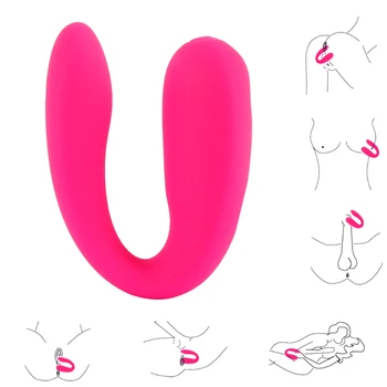 YUECHAO Nešiojami U Tipo Masturbator Makšties Klitorį Stimuliuoja G-taško Vibratorius Dildo Moterims, Vyrams, Poroms Sekso Žaislas Moterims