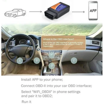 Naujas Elm327 Wi-fi OBD2 V1.5 Automobilių Diagnostikos Auto Scanner Su Geriausia Chip Elm 327 Wifi OBD Tinka 